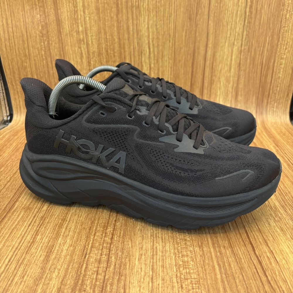 Hoka Clifton 9 Running Shoes Mens 11D Black Triple Black 1127895-BBLC Sneaker